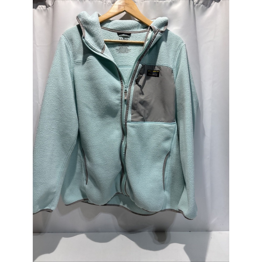 LL Bean Womans Mountain Classic Full Zip Fleece Blue 2X Plus Hiking Winter